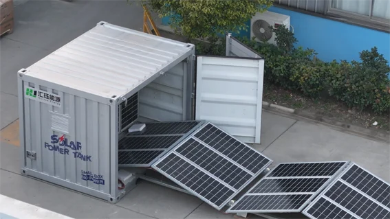 Folding photovoltaic containers: Flexible and mobile solar power plants