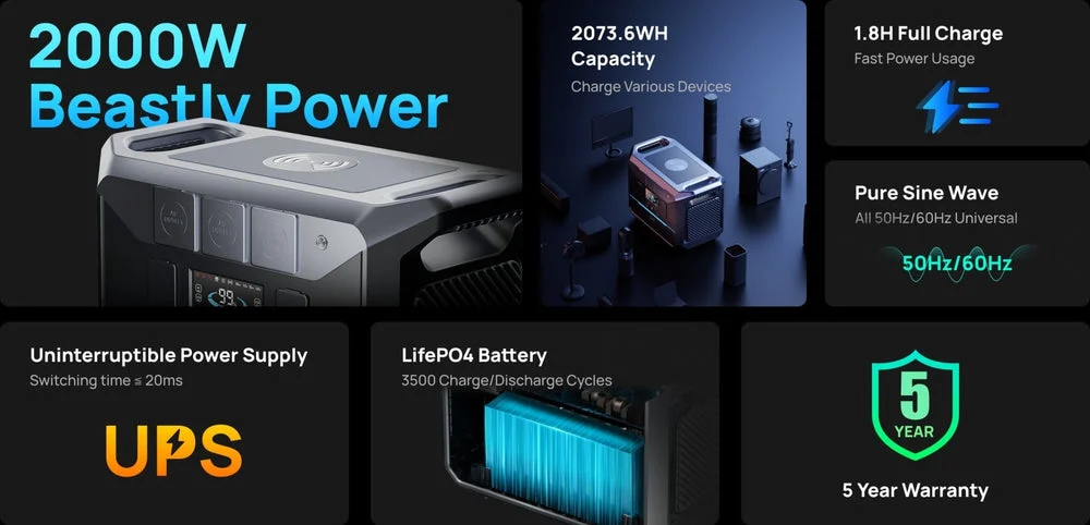 Solar generator with battery features